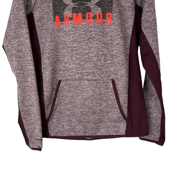 Under Armour Womens Hoodie Sweatshirt Burgundy Loose Fit Cold Gear Size Small - Picture 4 of 8
